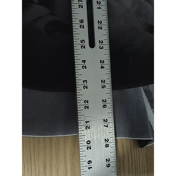 Blouse Womens 2X Gray Floral V Neck Kimono Sleeve Tunic Top Crochet Ruffle Sheer - Picture 6 of 6